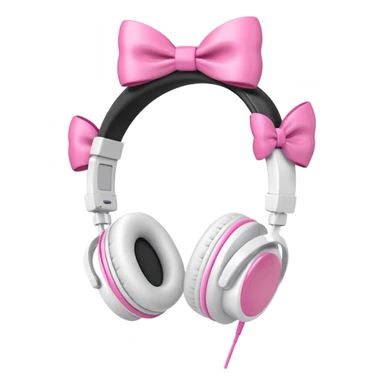 white headphones with pink bows sticker