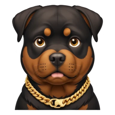 Rottweiler with a Cuban link  sticker