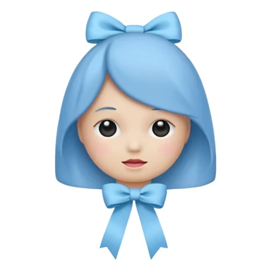 Mache einen coquette emoji ne babyblaue schleife ohne Gesicht  sticker