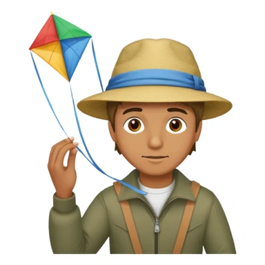 man making a kite sticker