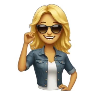 laughing woman with sunglasses sticker