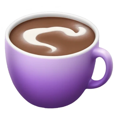 Realistic isolated gradient light purple hot chocolate mug. sticker