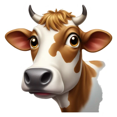 cow with long tongue out sticker