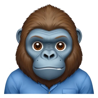 Gorilla in a blue shirt  sticker