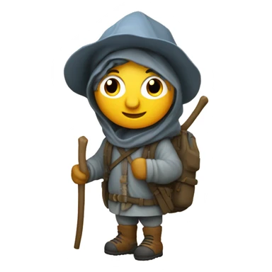 Peregrino con mochila camino de Santiago sticker