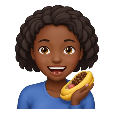 black girl choking herself while smiling sticker