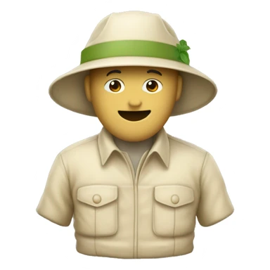gardener pith helmet beige jacket sticker