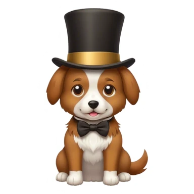 Dog wearing a top hat  sticker