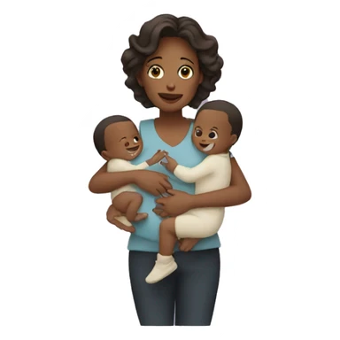 Mom holding two baby boys sticker