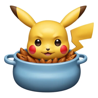 Un Pikachu rouge qui et triste avec des éclairs en fond et il a fait caca et pipi dans un pot  sticker
