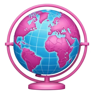 world globe with connected network in pink and light pink colors sticker