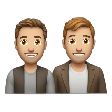 Podcast with a white man with brown hair sticker