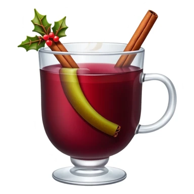 mulled wine in glass cup without straw sticker
