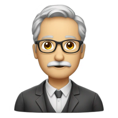 professor calvo de barba e óculos sticker