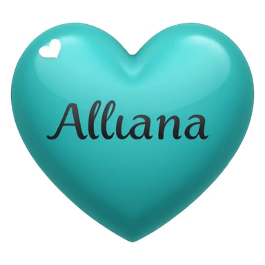 Teal heart with Alana wording sticker