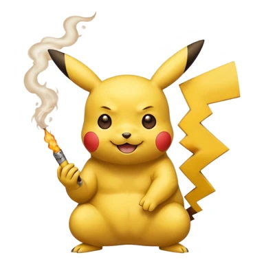 Pikachu smoking weed sticker