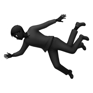 a silhouette of a man faling sticker