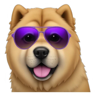 chow chow sunglasses full body purple tongue sticker