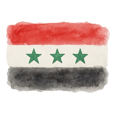 watercolor style Syria 3 stars sticker