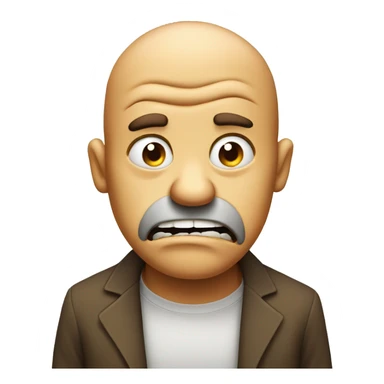 Grossed out mad face with mouth wrinkle sticker