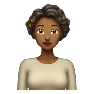 a women surrounded by bees sticker