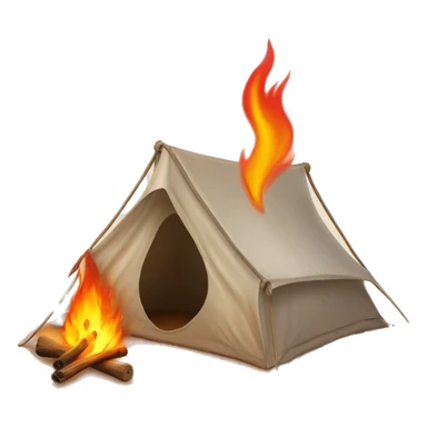 Fire beside a tent in the desert  sticker