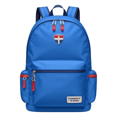 blue backpack with tommyjeans logo sticker