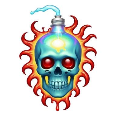A creepy energy serum in the style of your bleeding skull art. sticker