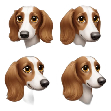 Long haired dachshund harlequin eyes Véron sticker