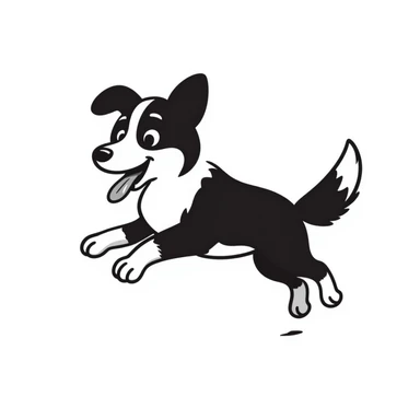 border collie, hand drawn doodle style sticker