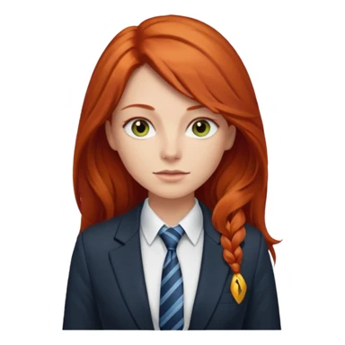 long red haired woman with tie, t-shirt and blazer sticker