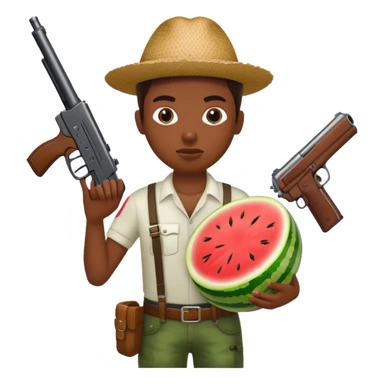black person with watermelon and gun sticker
