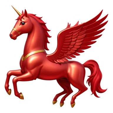 Mobil red Pegasus with white outline sticker