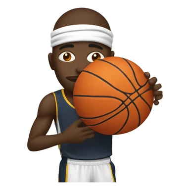 A basketball player covering their eyes while passing the ball to a teammate  sticker