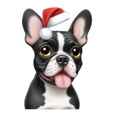 merle frenchie christmas hat sticker