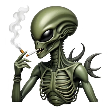 xenomorph smoking cigarette sticker