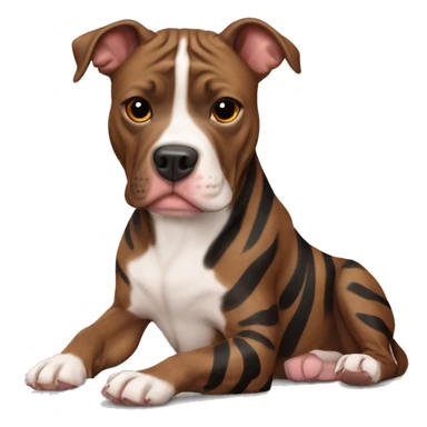 Dog pit bull brindle brown and  black stripes sticker
