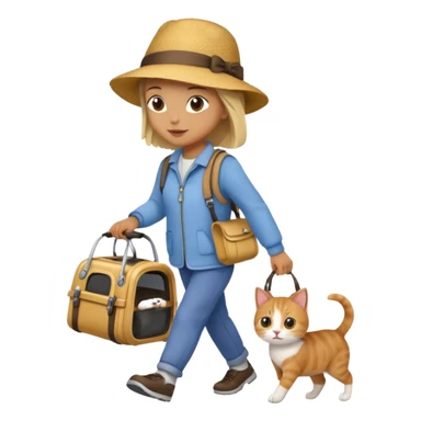 Walker with cat in carrier, Pet Walkers. sticker