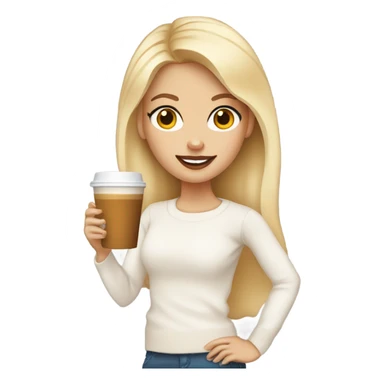 Blonde Blue eyed Girl who wears a white Pullover and Drinks pumpkin spice Latte  sticker