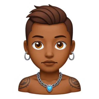 brown skin yvl emoji with cybersigilism tattoo sticker