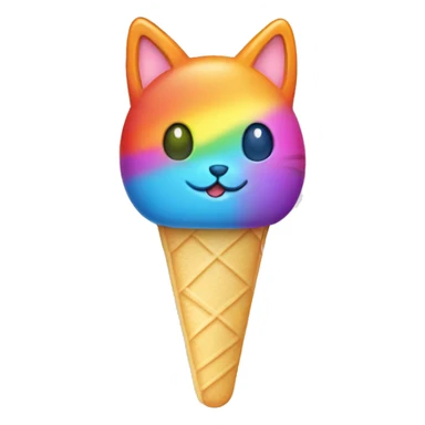 rainbow cat eating a popsicle sticker