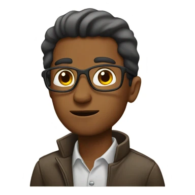 brown man brainstorming  sticker