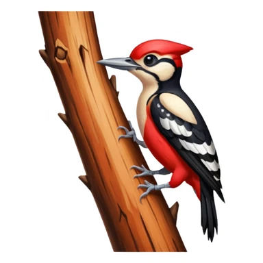 A colorful woodpecker tapping on a tall tree. sticker