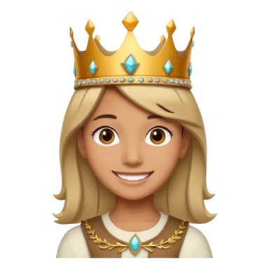 A stylish teen wearing a hand-crafted crown for fun. sticker