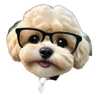 Maltipoo beige with thug life glasses sticker