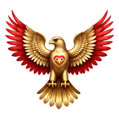 Golden hawk with spread wings, House Bellona symbol, Red Rising sticker