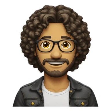 HOMBRE LENTES CABELLO RIZADO sticker