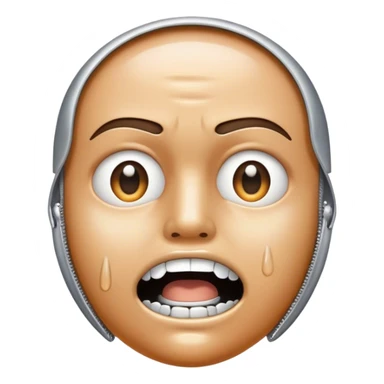 Sweating face with zipper mouth sticker