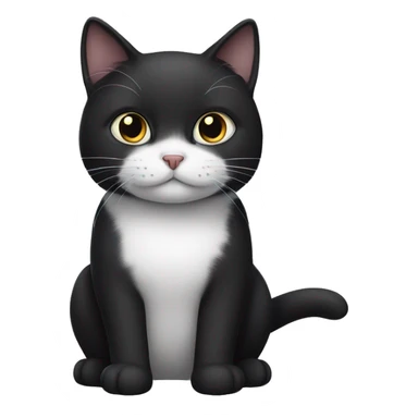 a black and white cat with black chin and a black cat together sticker