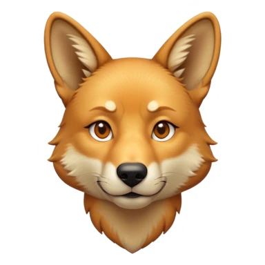 Cinematic Noble Dingo Portrait Emoji, Poised and regal, with a lean, agile build and a short, sandy-tawny fur that speaks of the wild outback, deep-set soulful amber eyes and alert ears, Simplified yet sharp and sophisticated features, highly detailed, glowing with a soft, dignified glow, high shine, intelligent and resourceful, stylized with an air of untamed elegance, focused and attentive, soft glowing outline, capturing the essence of a watchful and confident wild canine, so majestic it feels as though it could trot out of the screen with effortless authority! sticker